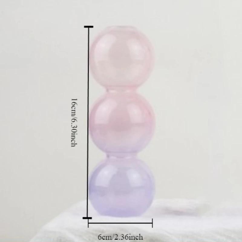 Hot Sell Modern Vase Ins Style Nordic Bubble Small Vase Decoration Living Room Flower Arrangement Transparent Glass Flower Dryer
