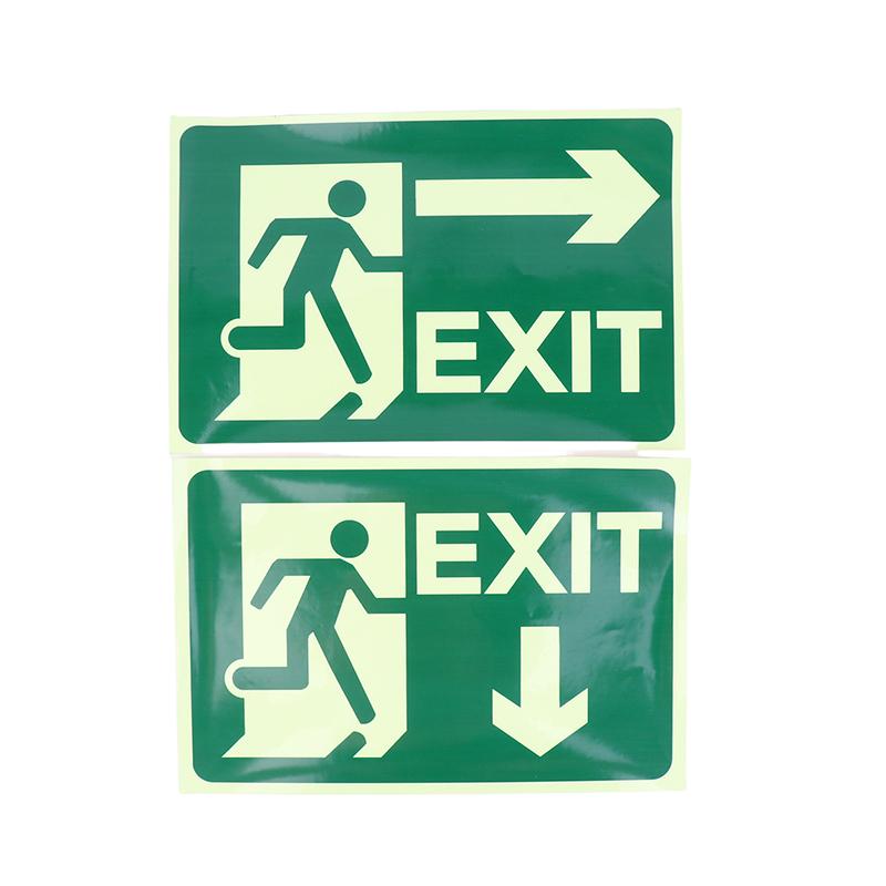 Glow In Dark Exit Signs Luminous Security Stickers Wall Safety Adhesive Fire Evacuation Directional Night Visibility Signage