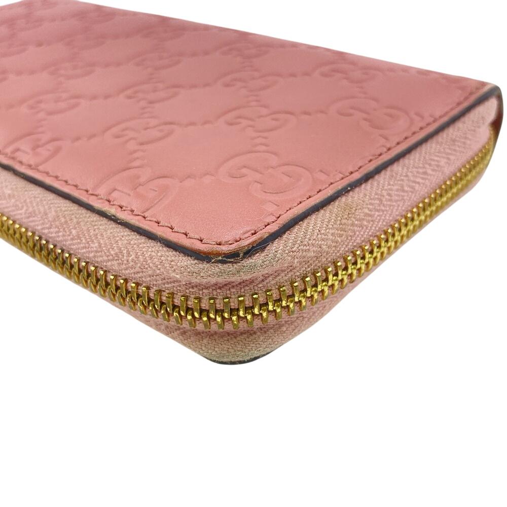 GUCCI 410102 Zip Around Guccisima leather Purse pink leather Women Used