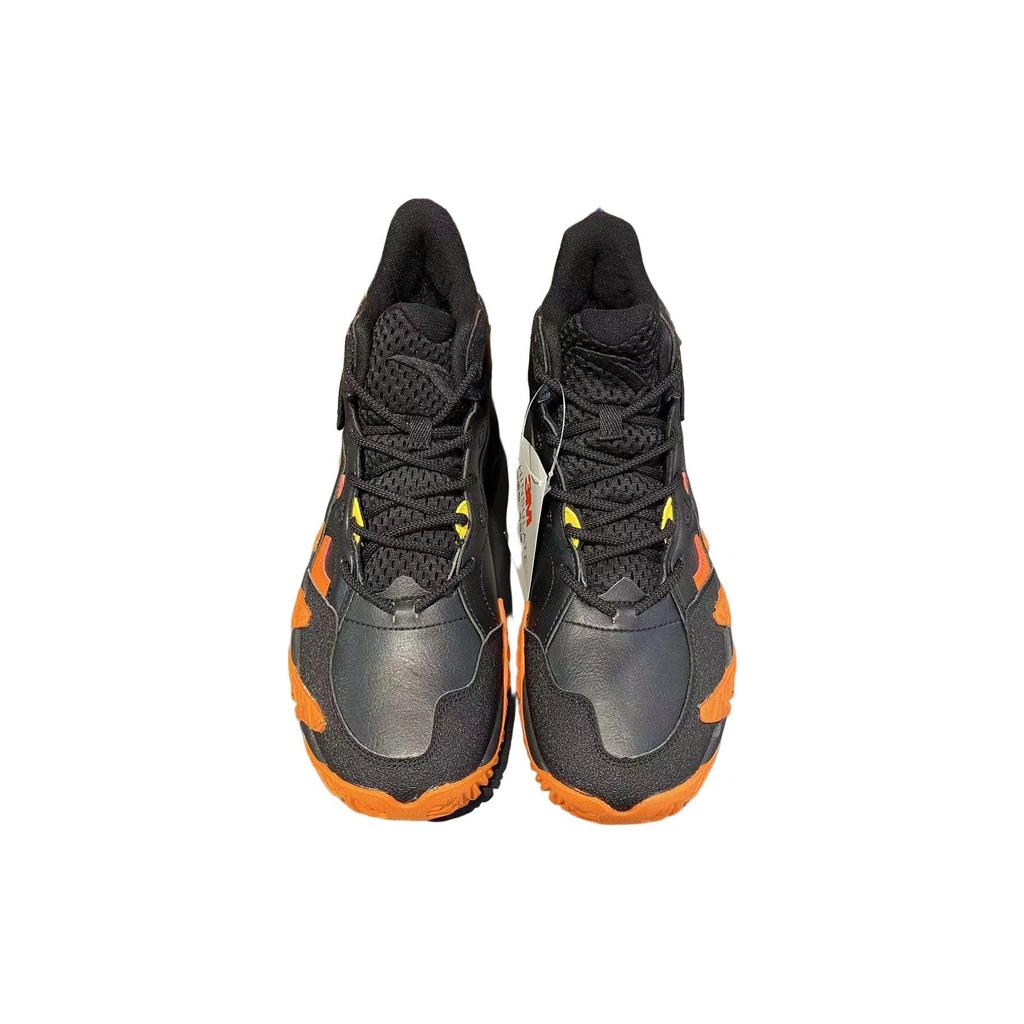 Anta Naruto X  Collaboration Fleece Non-Slip Wear-Resistant Mid-Top Basketball Shoes Men Sneakers Black Orange 112141627-1