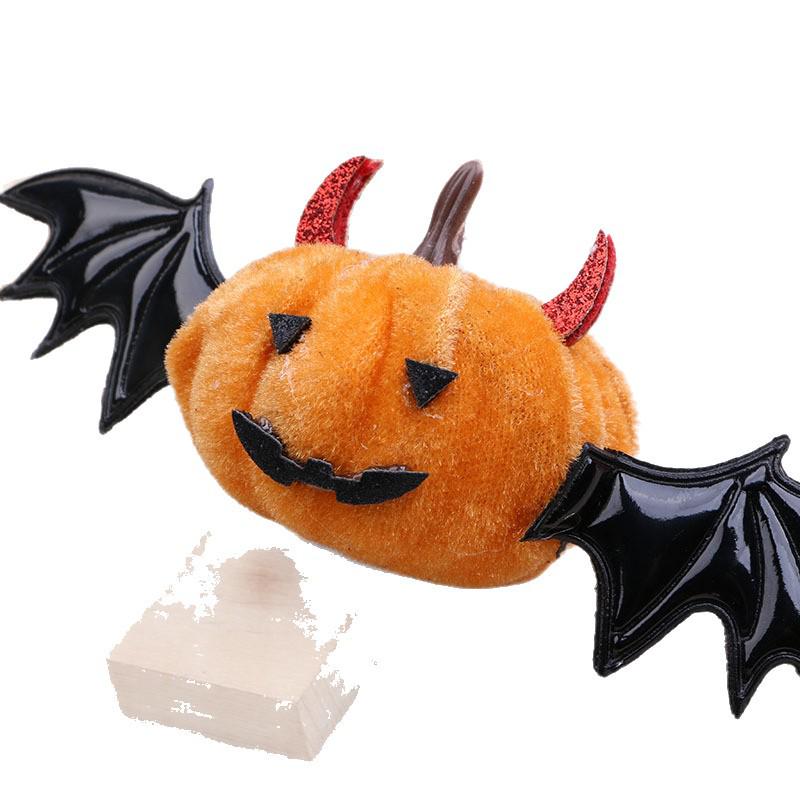 Halloween Hair Accessories DIY Kit: Quirky Bat & Pumpkin Cartoon Clips & Keychains