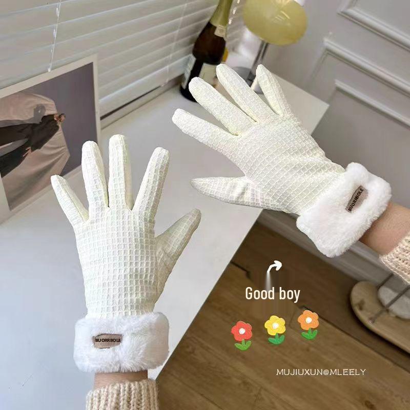 

Women s Fleece-Lined Winter Gloves - Non-Slip, Touchscreen, Perfect for Cycling, Driving, and Skiing Fleece Lined Waffle