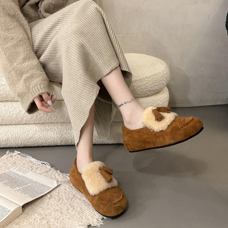 

женские короткие зимние ботинки на толстой подошве, новые осенне-зимние утепленные пушистые ботинки, теплые хлопковые ботинки 40