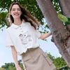 Betu Women's Lyocell Cotton Embroidered T-Shirt