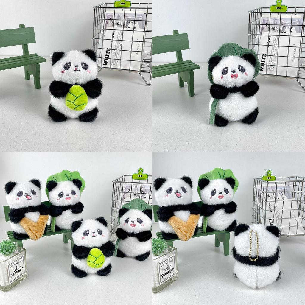 Entzückender Plüsch-Panda-Schlüsselanhänger Niedlicher Cartoon-Tier-Anhänger Weiches Spielzeug mit PP-Baumwollfüllung