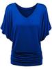 Plus Size Women's V-Neck Batwing Sleeve T-Shirt - A1375