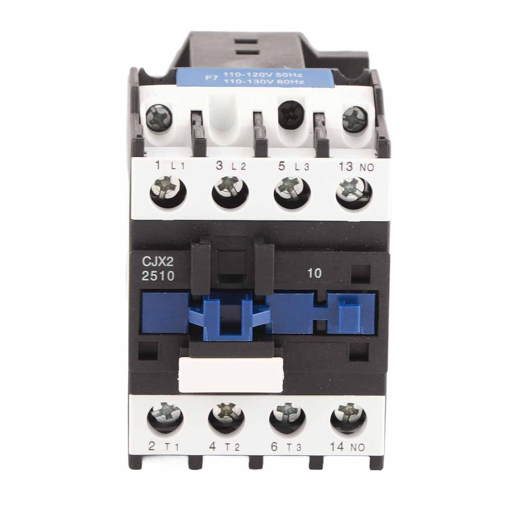 AC110V Contactor 3 Poles Normally Open Contactor Silver Contact DIN Rail Mounting CJX2 2510