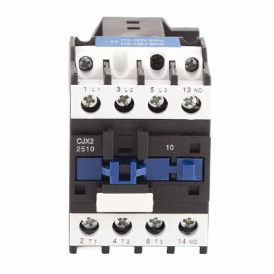AC110V Contactor 3 Poles Normally Open Contactor Silver Contact DIN Rail Mounting CJX2 2510