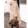 Winter Kapuzen-Steppjacke für Damen Einfarbig Wendbar Langärmlig Dicke Jacke Warm Modisch Langer Oberbekleidung Lässige Pufferjacken