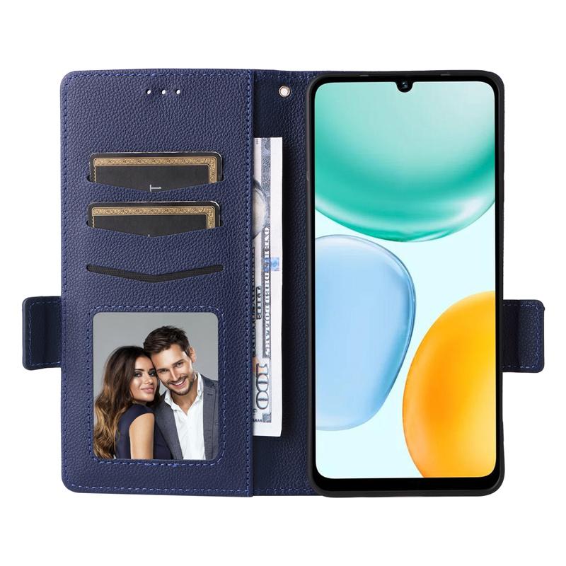 For Honor X5C X5C Plus 4G Flip Side Buckle Lychee Pattern Wallet Leather Cover for Honor X5C 4G Purse Magnetic Phone Bags