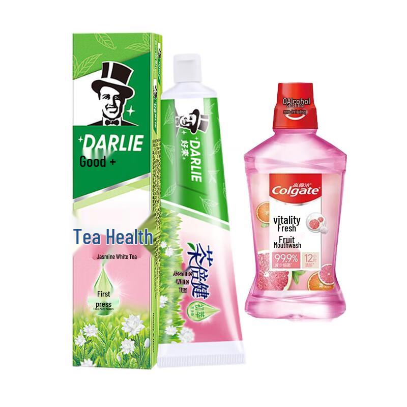 Darlie Jasmine White Tea Toothpaste & Colgate Fresh Fruit Mouthwash Bundle