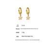18K Gold-Plated Star Pendant Zircon Earrings for Women - European & American Style
