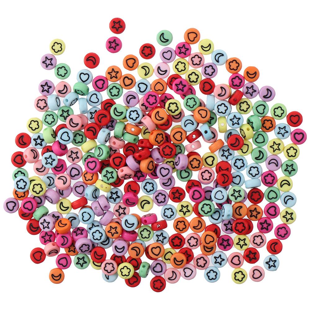 

300 шт. акриловые бусины разноцветные бусины в форме сердца, бусины для монет, бусины-разделители, DIY ювелирные изделия, изготовление ювелирных изделий