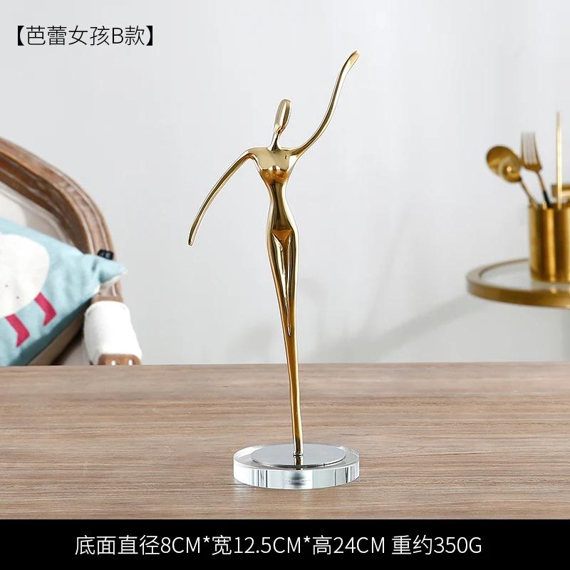 Pure Copper Ballet Girl Decoration Modern Light Luxury Creative Character Crafts Gift TV Cabinet Home Decoration Furnishings