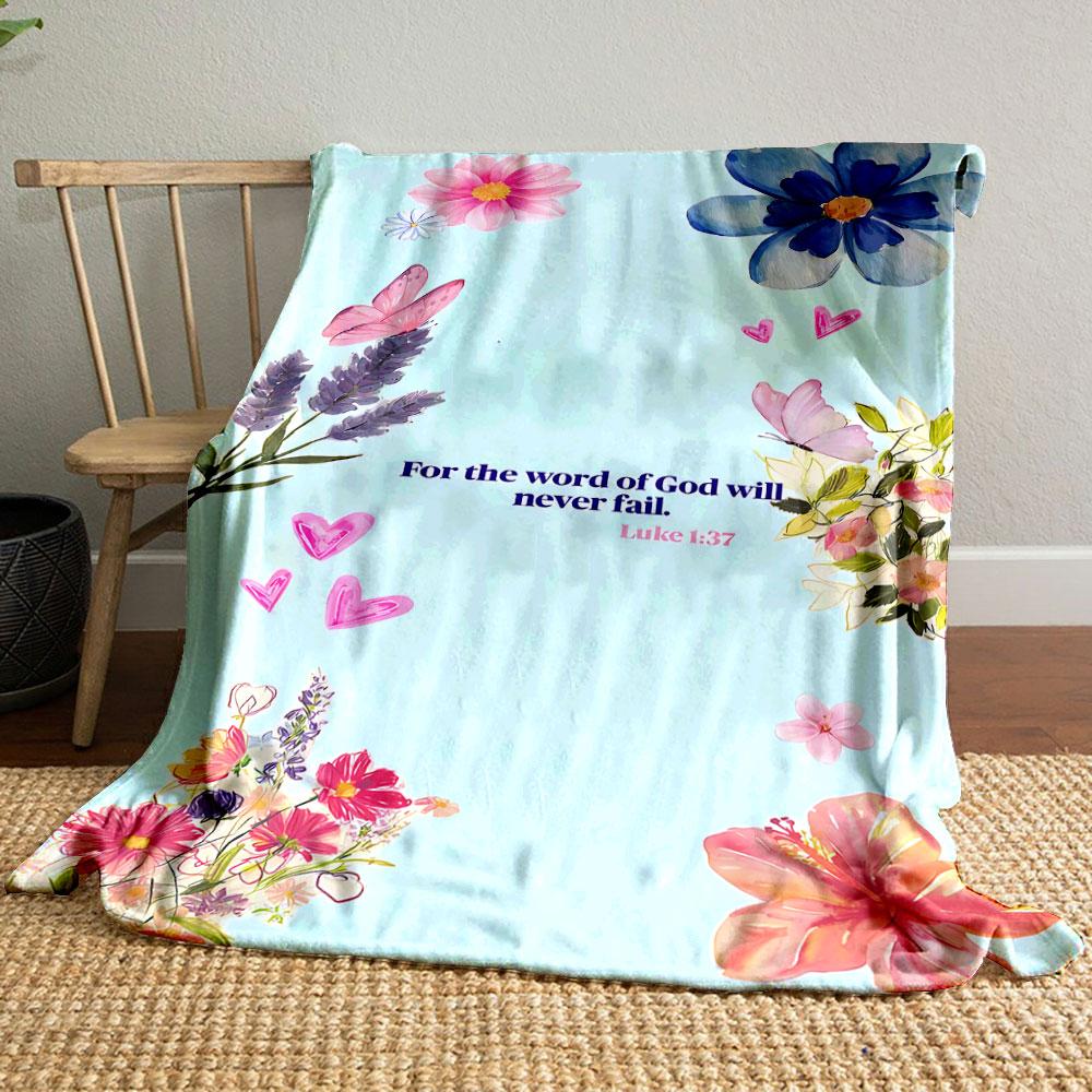 

Floral Butterfly Scripture Blanket Printed Blanket for Living Room Bed Couch lunch break Soft Cozy Blanket for Friend s festival Gift 80cm x 120cm
