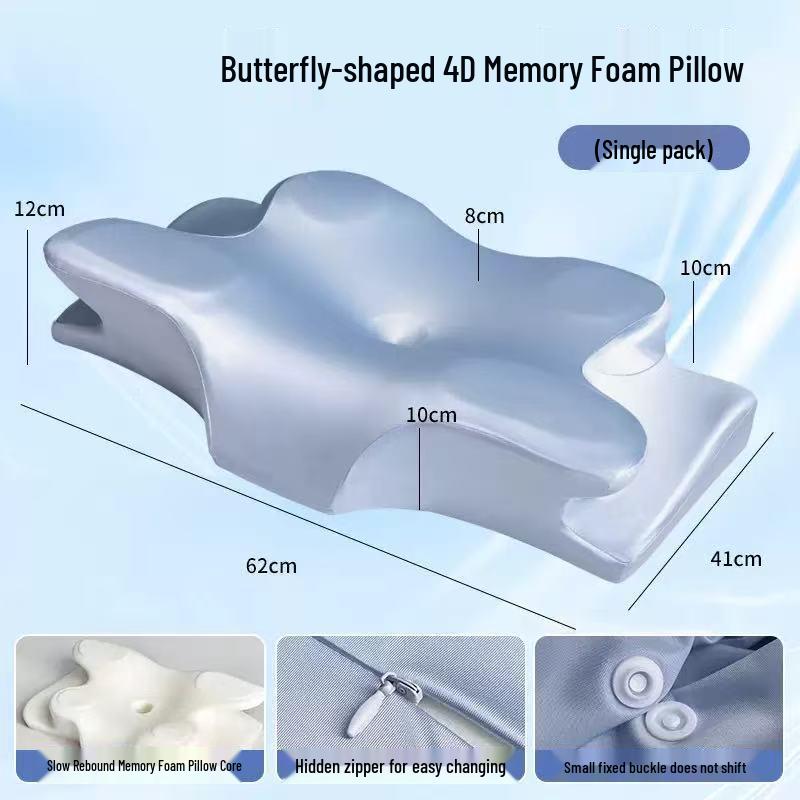 Ergonomic Memory Foam Butterfly Cervical Pillow for Side Sleepers