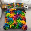 Comforter Colorful Rose 3D Printed Luxury Home Textiles Modern Art Style Soft Comfortable Bedding Set