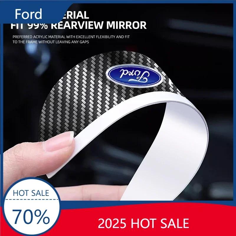 Hot 2025 Hot For Ford Car Rearview Mirror Rain Eyebrow Visor Carbon Fiber Car Rearview Sun Visor For Ford Ranger C-Max S-Max Foc