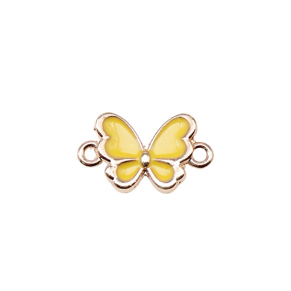 Enamel Charms Multi Color Butterfly Pendants For Floral Themed Jewelry