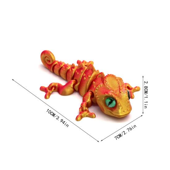 3D Printed Chameleon Figurine Movable Joints Mini Lizard Figure Articulated Animal