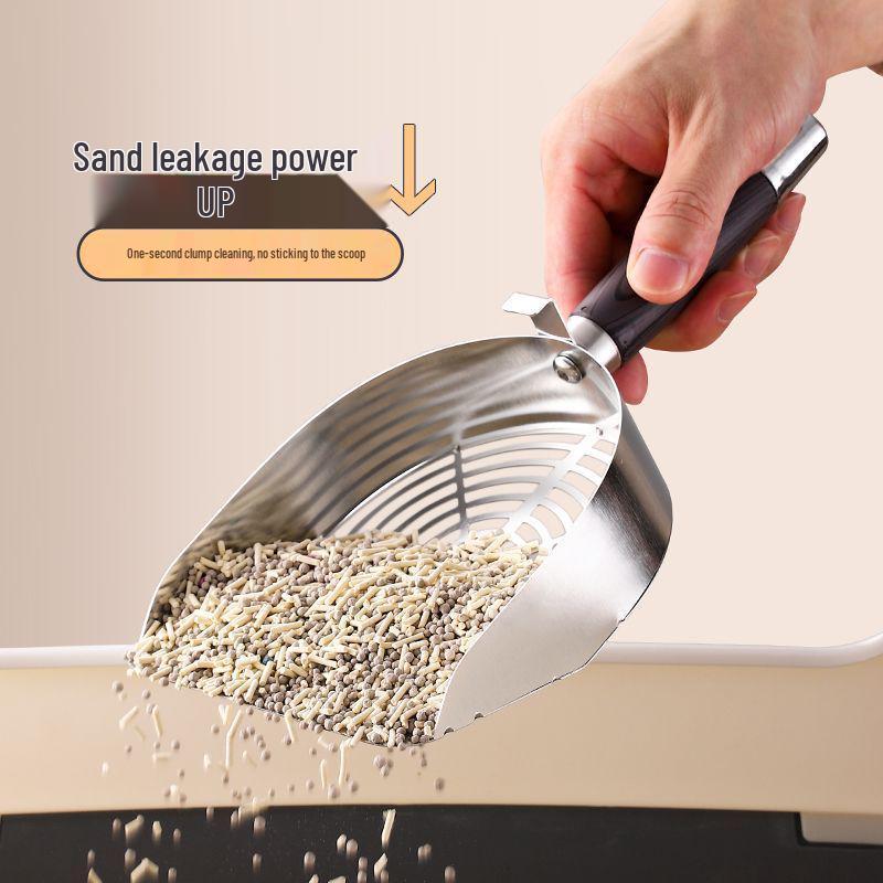 Deluxe Stainless Steel Cat Litter Scoop for Tofu and Mineral Litter - Fine Hole Design