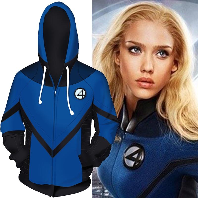 Zip Fantastic Four Hoodie Sweatshirt Sweater Unisex Cosplay Costume Coat Tops