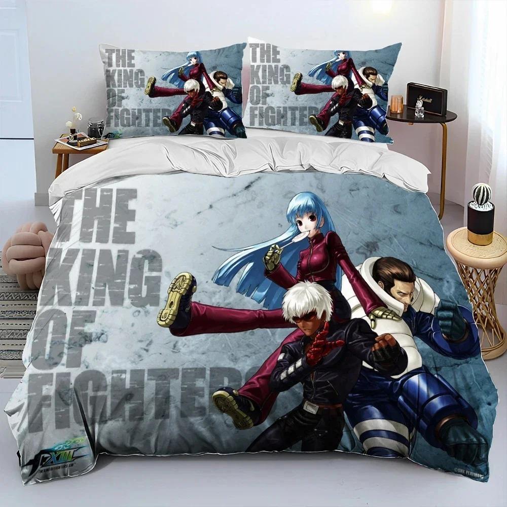 3D Print King of Fighters Retro Game Bedding Set Duvet Cover Bed Set Quilt Cover Pillowcase Comforter King Queen Size Boys Adult