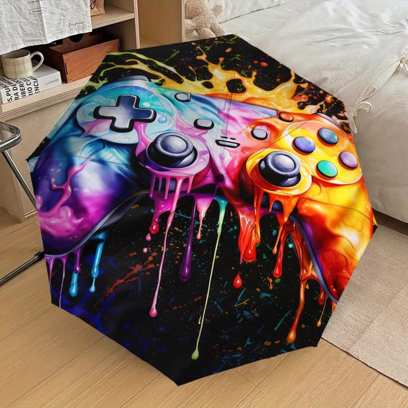 1pc Gamer Splash Pattern Umbrella Design Automatic Opening and Closing Umbrella, High-quality Travel Umbrella,  c1128125
