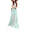 Summer French mesh jacquard sexy babes suspender dress women's vacation style waist pendulum long skirt