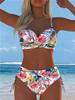1011 Europäischer und amerikanischer Druck geteilter zweiteiliger Badeanzug Bikini Blumen-Serie sexy Strand