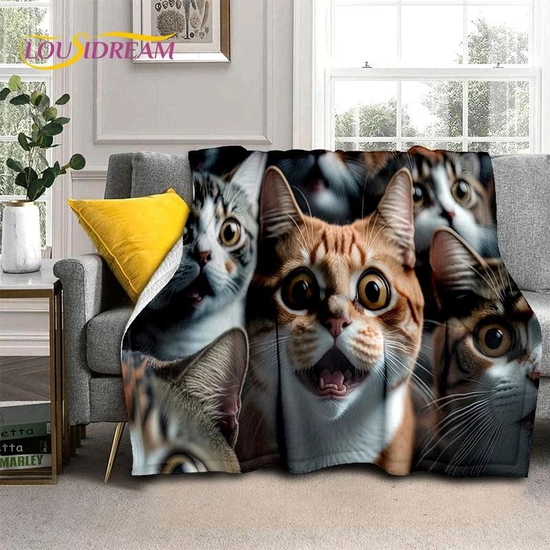 Gato persa 3D, gato de chita fofo, cobertores macios de desenho animado Ragdoll, cobertor para manter aquecido para camas de piquenique, sofá, casa, quarto, presente para criança