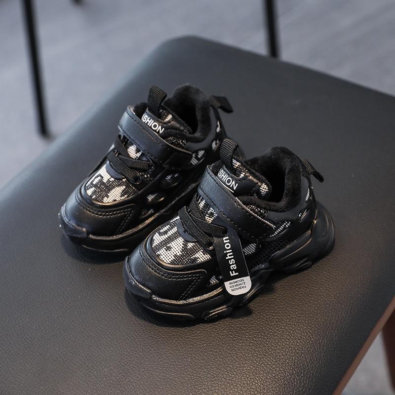 Scarpe vintage alla moda per neonati e bambini piccoli, scarpe da ginnastica invernali per bambini, scarpe in velluto di cotone, scarpe per bambini con suola morbida