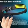 Wave Sensor Cob Silicone Headlight Outdoor Riding Light USB Charging Head-Mounted Running Light LED Strong Light Searchlight