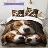 Beagle Pattern Bedding Home Decoration Birthday Gift (1 * Duvet Cover + 2 * Pillowcase, Without Core)