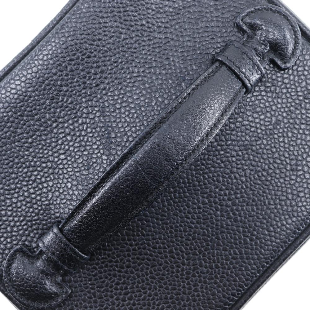 CHANEL Vanity Handbag COCO Mark black Caviar skin Women Used