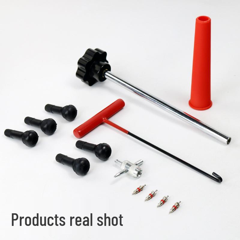 Tire Repair Tool Kit with Valve Core Installation and Tire Lever