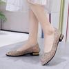 2023 Summer Women's Transparent Shoes Female Breathable Mesh Sandals Woman Party Sequins Low Heels Women Silver Big Size Sandals