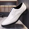 Mens Leather Shoes Brogue British Style Casual Business Formal Big Size Wedding Groom Photography Shoes