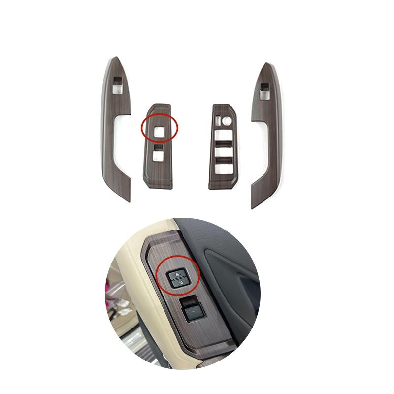 For Land Cruiser LC300 2022 2023 Peach Wood Grain Interior Trim Gear Head Cover Steering Wheel Frame Car Door Handle Sticker