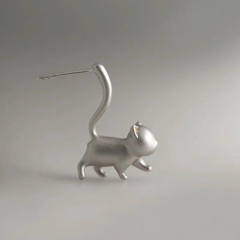 Cute Cat Earrings Animal Cat Stud Earring for Women Birthday Jewellery Gift Minimalist Cat Piercing Earrings Party Decor