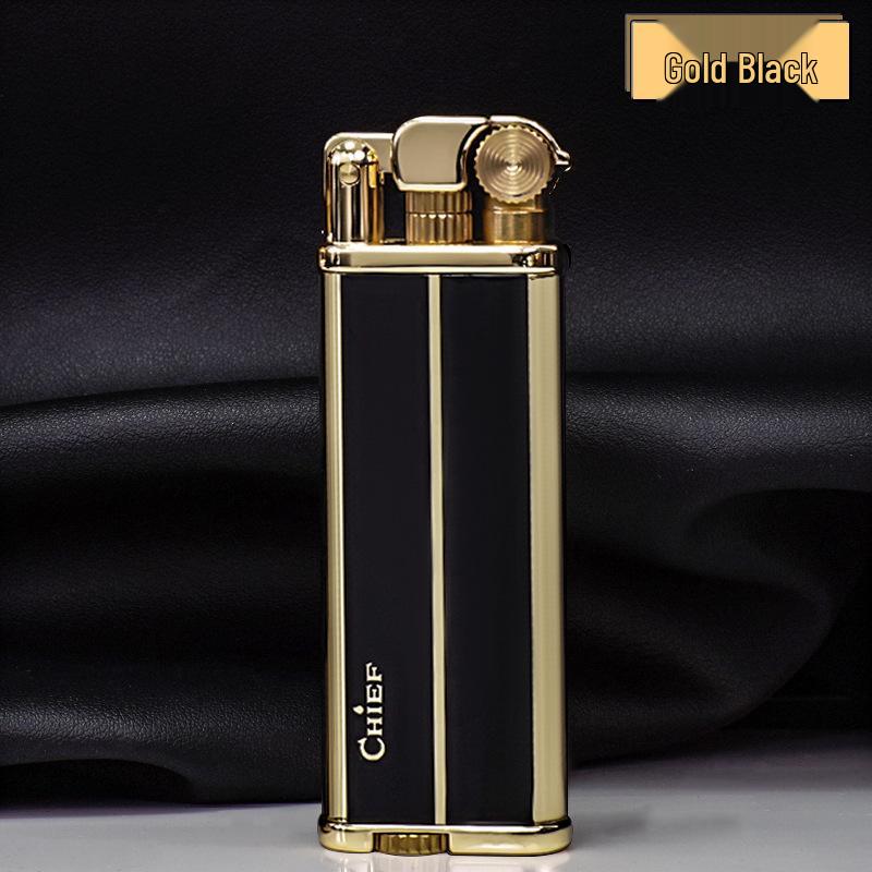 CHIEF Leader 316 Ultra-Thin Slim Metal Windproof Kerosene Lighter with Flint - High-End Men's Gift