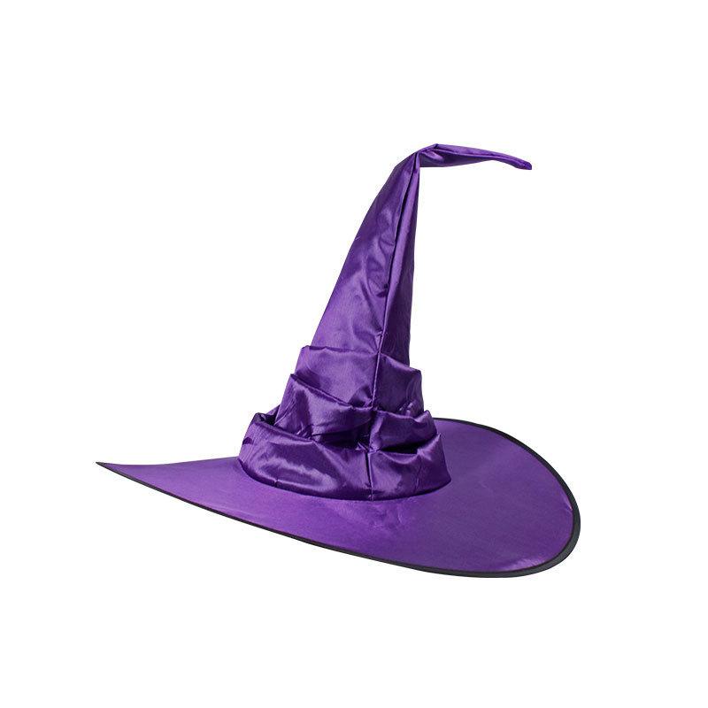 Halloween Pleated Witch Hat Wizard Wizardry Cosplay Prop Black Party Masquerade Headwear