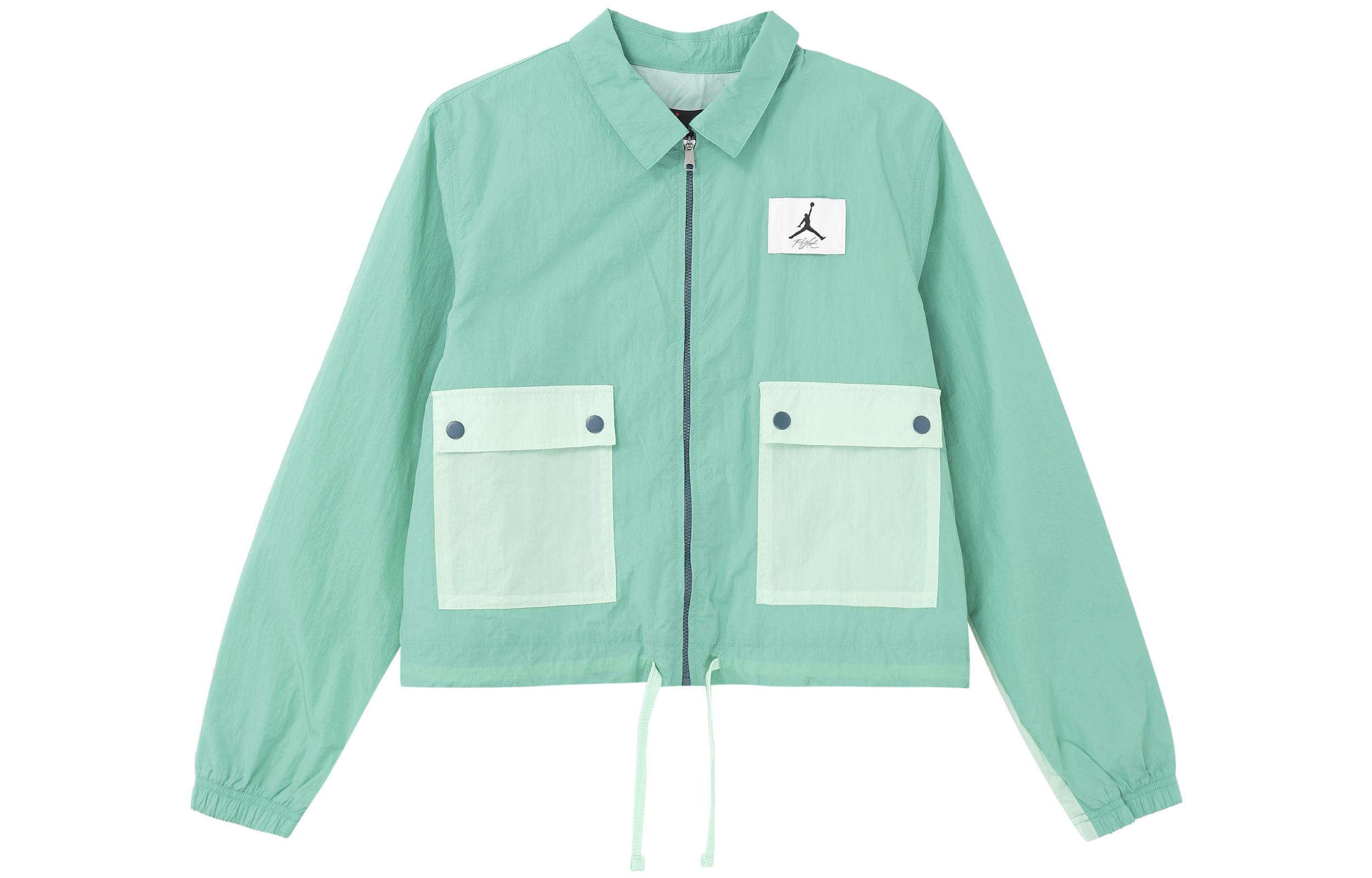Jordan Cropped Coats Women s Mint Green Lapel Moderate DD6993-392 M