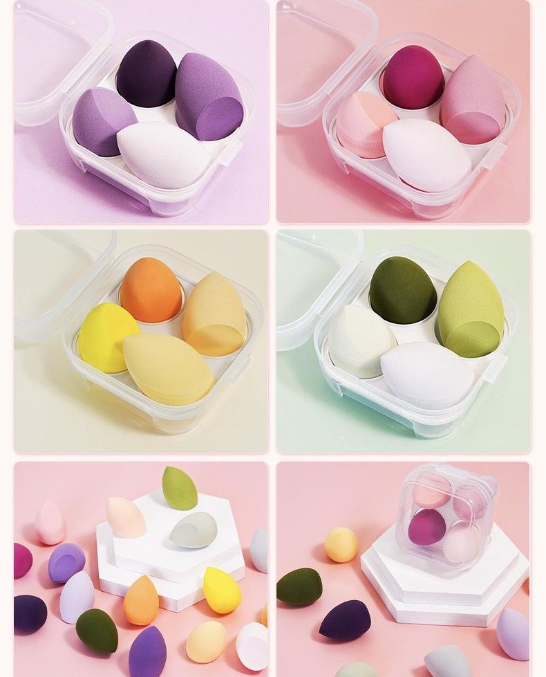 Beauty Sponge Set, Dual Use Dry & Wet Makeup Blender, Gourd Shape Foundation Sponge, Non-Absorbent Makeup Sponge for Liquid Foundation, Cream & Powder