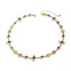 Vintage Colorful Gemstone Necklace for Men Trendy Light Luxury High-end Clavicle Chain Hip-hop Bracelet Men's Jewelry