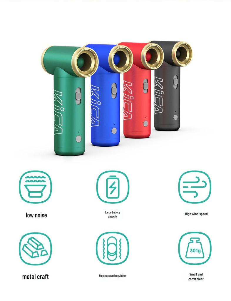 Kica Turbo Handheld Mini Fan: Portable Outdoor Jet Fan & USB Charging Hair Dryer