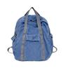 Denim Canvas Schoolbag Male and Female College Students Junior High School Backpack Portable Washed Leisure Travel Backpack