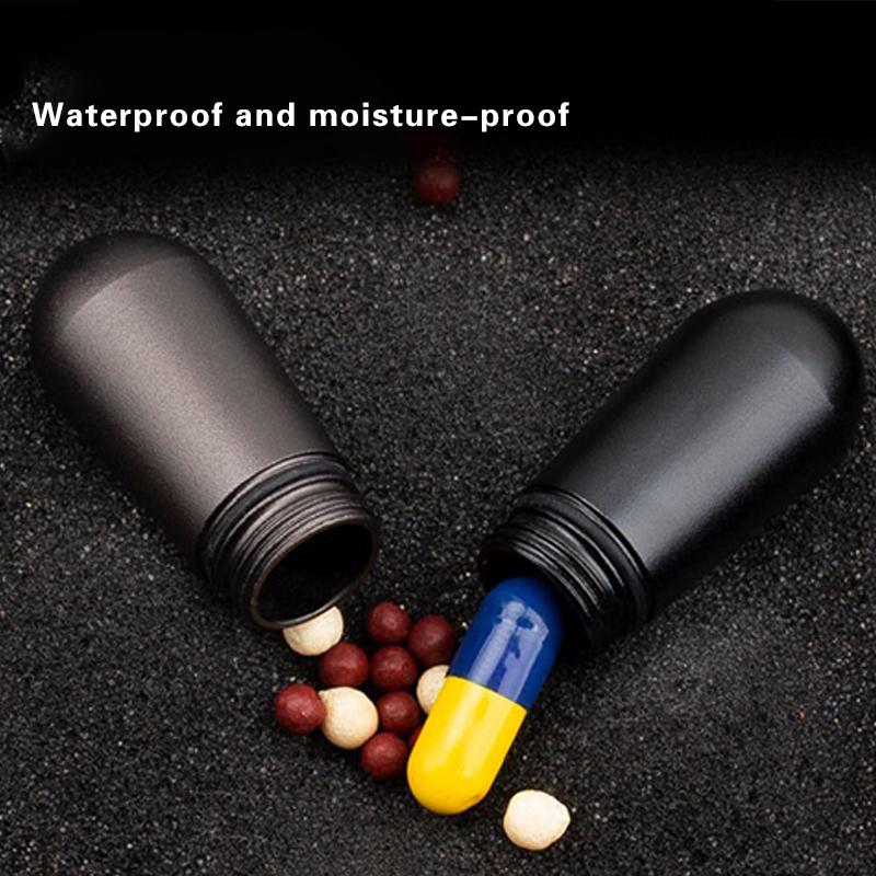 Aluminum Alloy EDC Sealed Storage Capsule Case Mini Metal Waterproof Bottle Storage Portable Medicine Case Outdoor Camping Tool