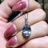 Graceful Oval Crystal Pendant Necklace Female Wedding Ceremony Accessories for Women Delicate Jewelry for Engagement