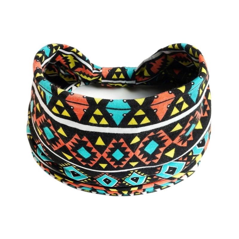 Haarschmuck Retro Haarband Dicke Breite Stirnbänder Turban Workout Bedrucktes Stirnband Kopfwickel für Damen Yoga Sport Haarband